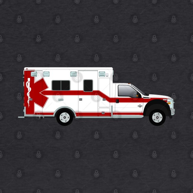 White F450 Type I ambulance with red star of life by BassFishin